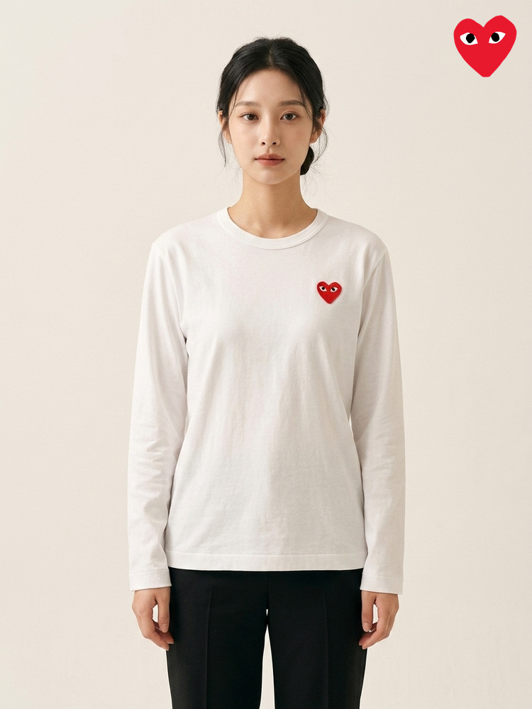 꼼데가르송 레드하트 와펜 긴팔티